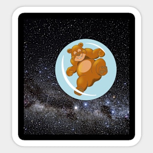 Space Bubble Bear Sticker